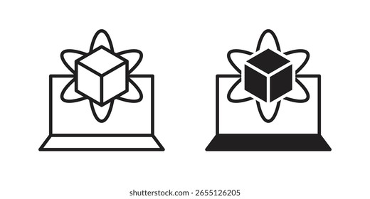 Design de vetor de ícone de simulação de computador. definir ícones da Web