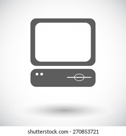 Computer. Single flat icon on white background. Vector illustration.