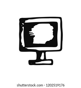 computer sketch icon. isolated object.