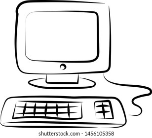 Esbozo informático, ilustración, vector sobre fondo blanco.