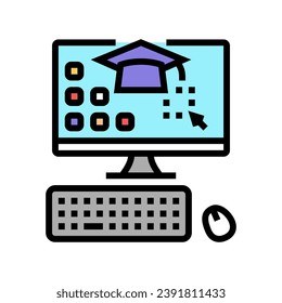 computer skills primary school color icon vector. computer skills primary school sign. isolated symbol illustration