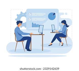 Computer skills requirement abstract concept vector illustration set. Low-technical communication IT learning, devices for older people, laboratory flat vector modern illustration