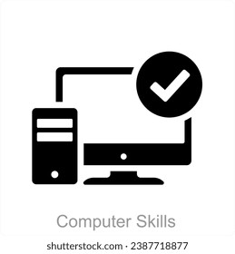 Computer Skills and screen icon concept