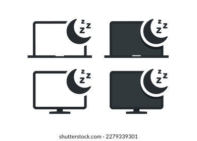 Computer sleep mode icon. Illustration vector