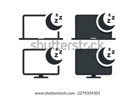 Computer sleep mode icon. Illustration vector