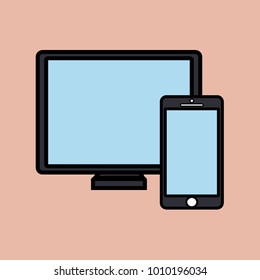 computer and smartphone icon