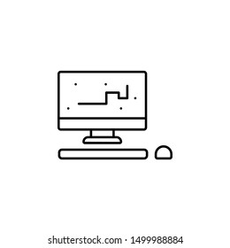 computer, snake, game icon. Simple thin line, outline vector of esport icons for UI and UX, website or mobile application
