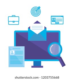 computer with social media icons
