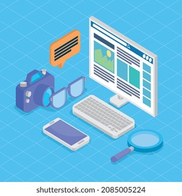 iconos de los medios sociales y de computación