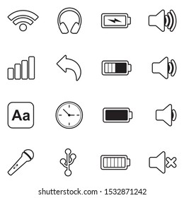 Computer Software And Electronic Devices Icons. Line With Fill Design. Vector Illustration.