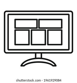 Computer software icon. Outline Computer software vector icon for web design isolated on white background