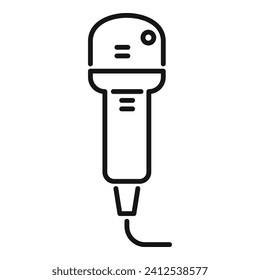 Vector de contorno de icono de sonógrafo de computadora. Medicina ultrarenosa. Mujer embarazada