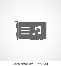 Computer Sound Card Flat Icon On White Background