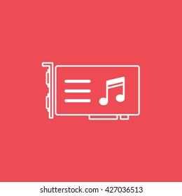 Computer Sound Card Icon On Red Background