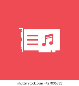 Computer Sound Card Icon On Red Background