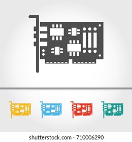 Computer Sound Card Single Icon Vector Illustration