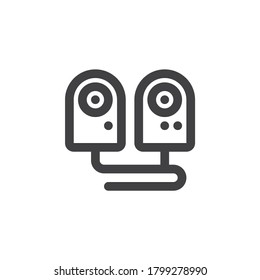 Computer speaker line icon. linear style sign for mobile concept and web design. Stereo speakers outline vector icon. Symbol, logo illustration. Vector graphics