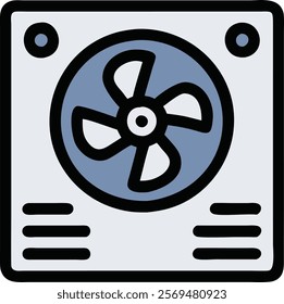 Computer Speaker, PC, Home Theater, pen drive, hard disk, laptop, pc monitor, Remote Control, cooling fan Vector Icon Illustration, Modern Electronics Design.