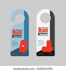 Computer Speaker Sales Door Hanger Template with Two Color Variation Design