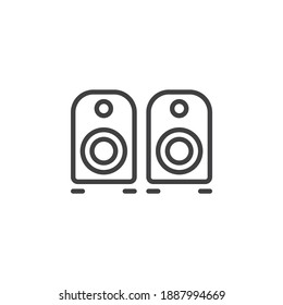 Computer speakers line icon. linear style sign for mobile concept and web design. Stereo speakers outline vector icon. Symbol, logo illustration. Vector graphics