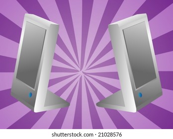 Computer speakers peripheral hardware output device illustration