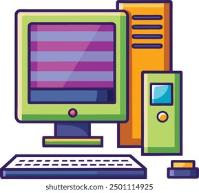 Computer Special lineal colour icon vector illustration