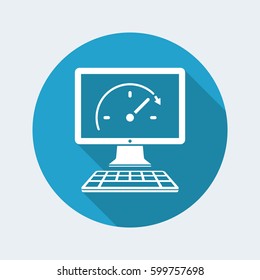 Computer speed upgrade - Vector flat icon