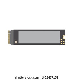 computer ssd hard drive on white background