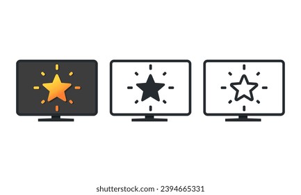 Equipo con icono de estrella. Vector de ilustración