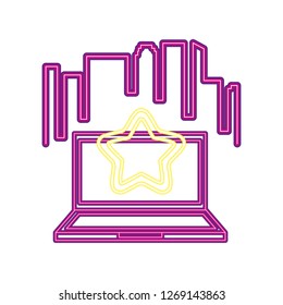 computer star neon video game