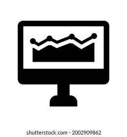 Computer statistics icon.report,growth (vector illustration)