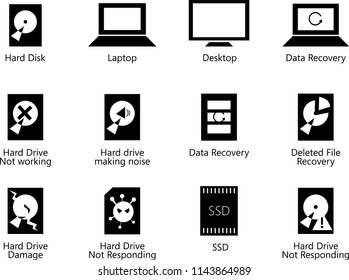 Computer storage icons, hard drive icons