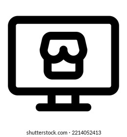computer store icon outline style