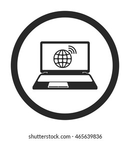 Computer studies school subject sign simple icon on background