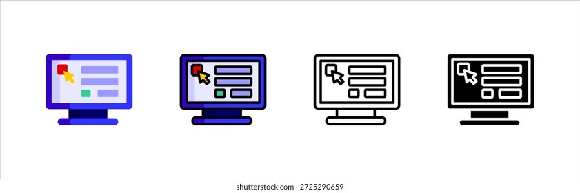Ícones de assunto do computador coleção educação acadêmica