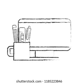 computer and supplies pencil pen cutter