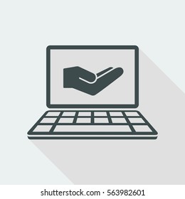 Computer support assistance - Vector flat icon