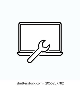Computer Support Icon. Maintenance, Service Device Symbol  - Vector.