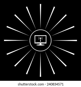 computer surrounded wi-fi network, vector, EPS 10