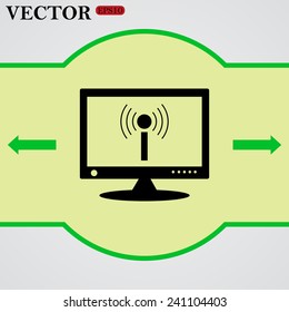computer surrounded wi-fi network ,  vector, EPS 10