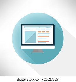 Computer symbol design,flat design,clean vector