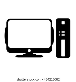 Computer symbol icon on white background. Vector illustration.