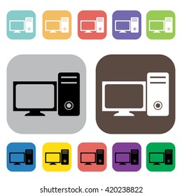 Computer symbol icons set.Vector illustration
