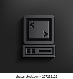 Computer symbol on black background,clean vector