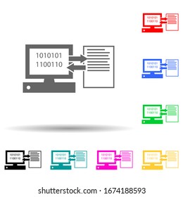 computer synchronization multi color style icon. Simple thin line, outline vector of web icons for ui and ux, website or mobile application