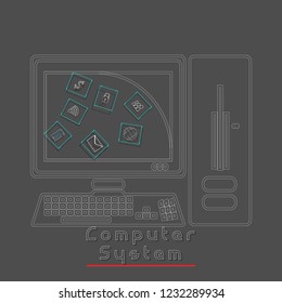 Computer System concepts web protection with flat style, vector illustration with icons