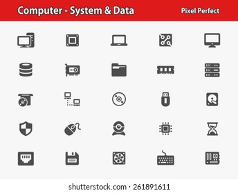 Computer - System & Data Icons. Professional, pixel perfect icons optimized for both large and small resolutions.