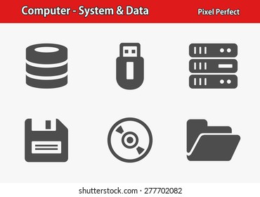 Computer - System & Data Icons. Professional, pixel perfect icons optimized for both large and small resolutions. EPS 8 format. Designed at 32 x 32 pixels.