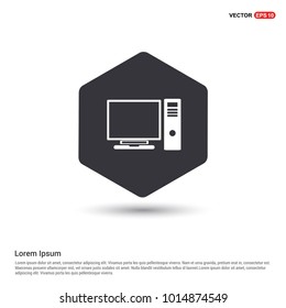 Computer System Icon Hexa White Background icon template