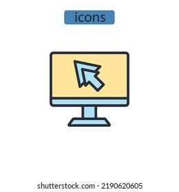 computer system icons  symbol vector elements for infographic web